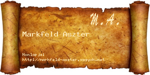 Markfeld Aszter névjegykártya